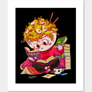 Ramen noodle teacher reading books - classic Posters and Art